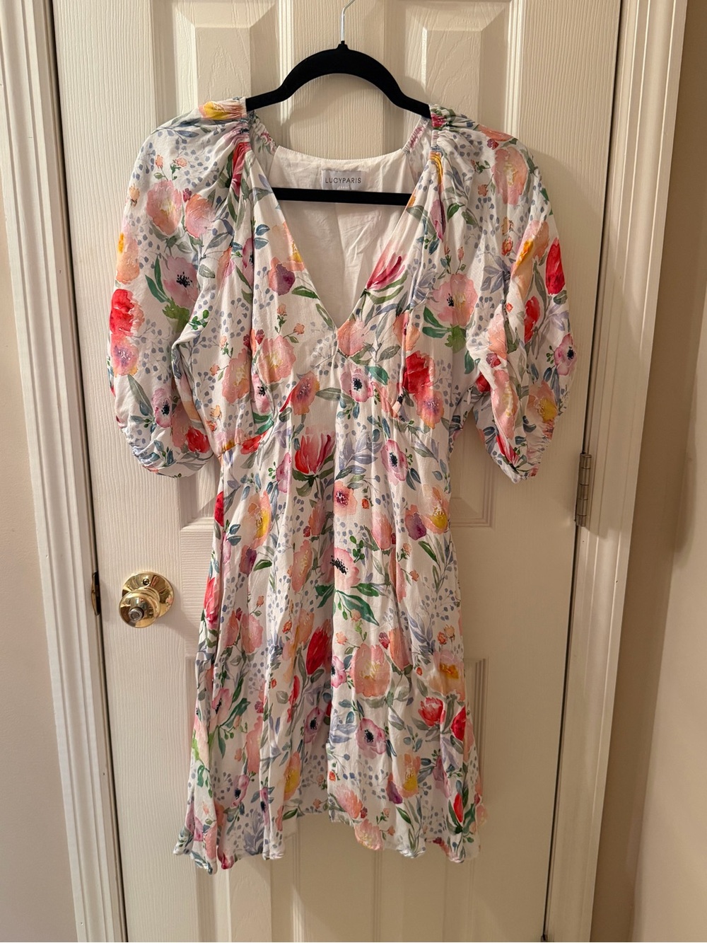 Lucy Paris Floral Dress with Puff Sleeves